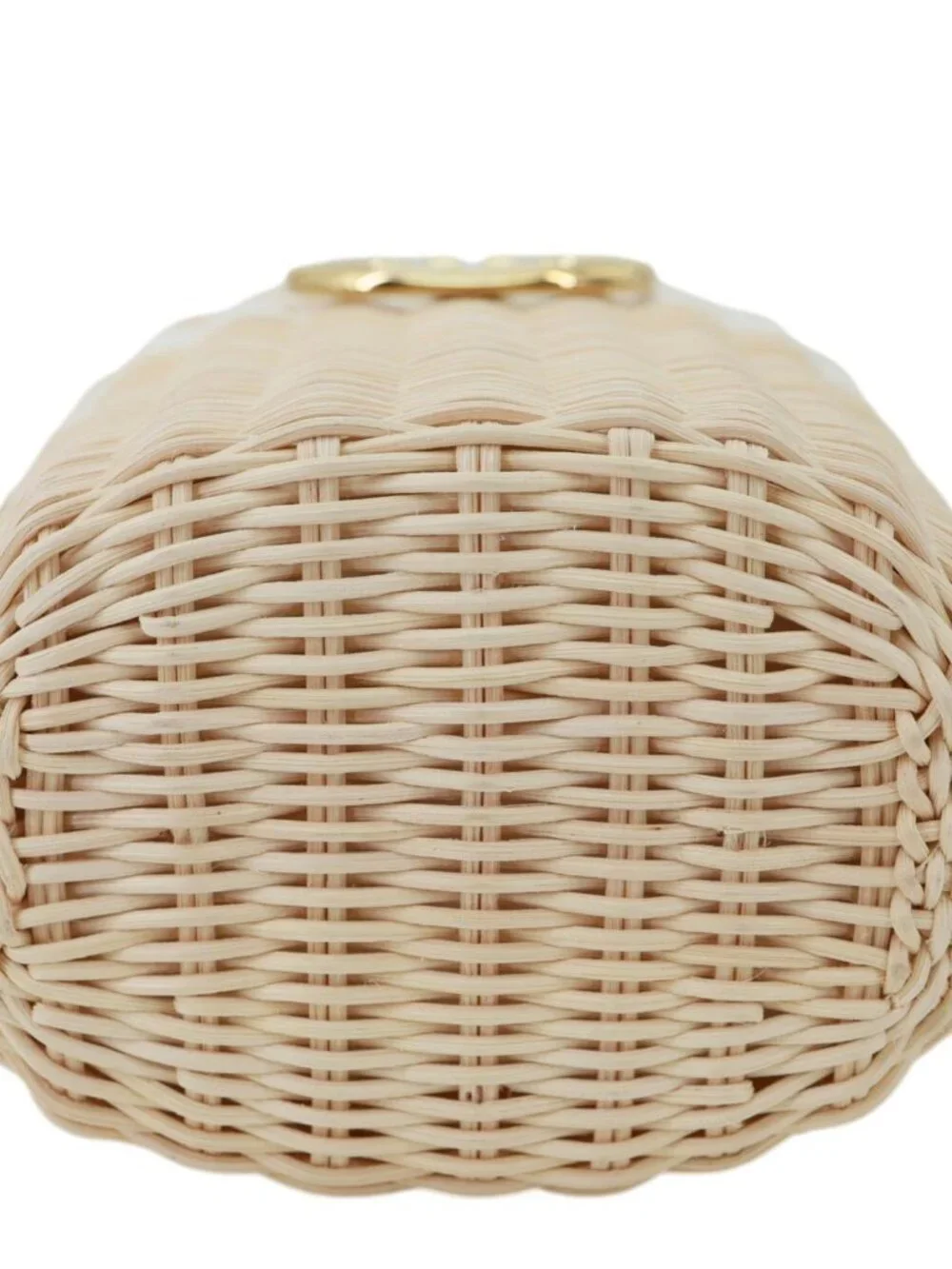 Valentino Garavani Vlogo Raffia Wicker Bucket Bag Beige